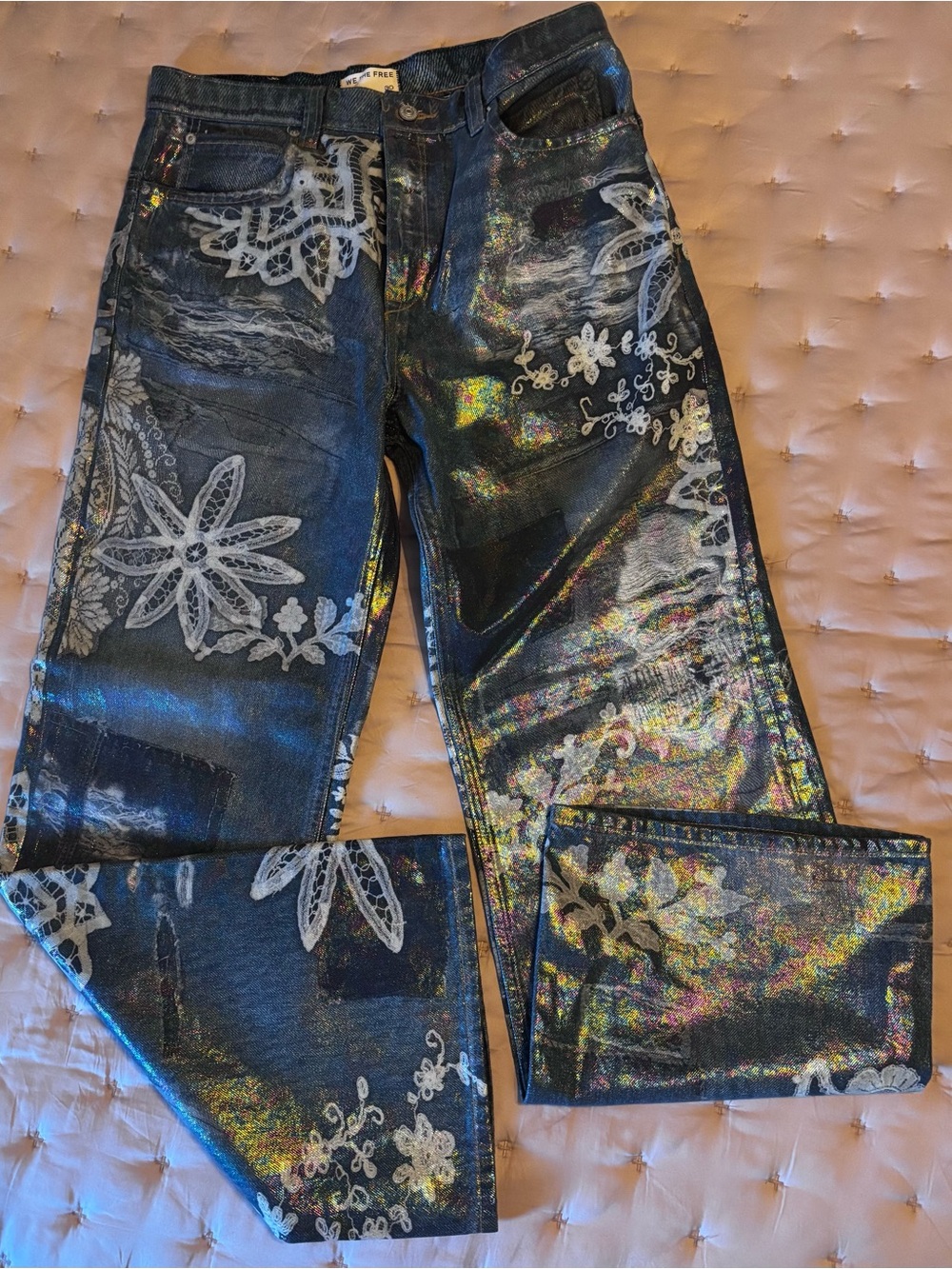 We The Free Tinsley Printed High-Rise Illusions Jeans Size 30 NWOT - Picture 4 of 6